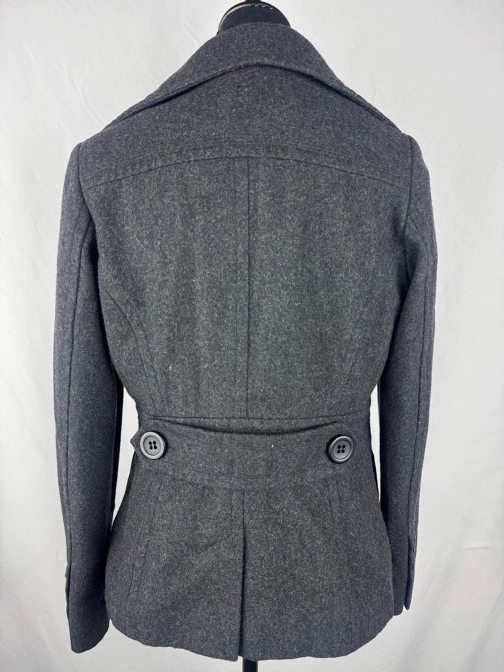 American Rag Women's Charcoal Gray Double-Breasted Pea Coat - Picture 5 of 7